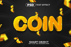 Coin 3D Editable Psd Text Effect