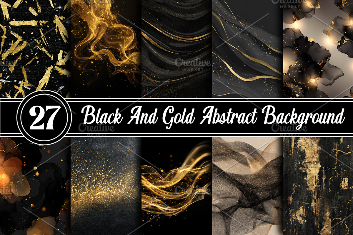 Black And Gold Abstract Background, an Illustration by RobertsArt (Photo 1 of 5)