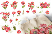 Red Poppy Watercolor Clipart, a Decorative Illustration by CaraulanStore (Thumbnail 3 of 11)