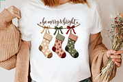 Be Merry and Bright Christmas PNG, a Seasonal Illustration by CraftArtStudio (Thumbnail 3 of 4)
