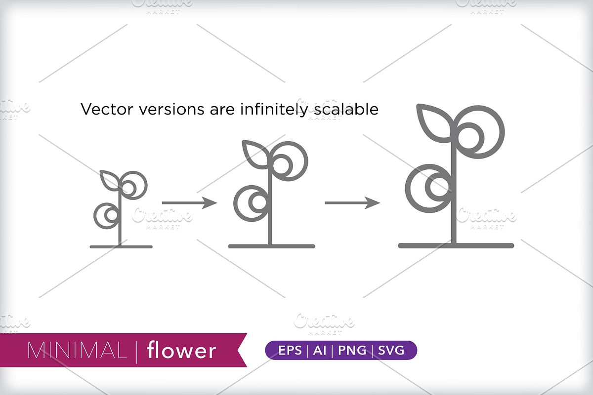 Minimal flower icons, an Outline Icon by Picture Window (Photo 4 of 5)