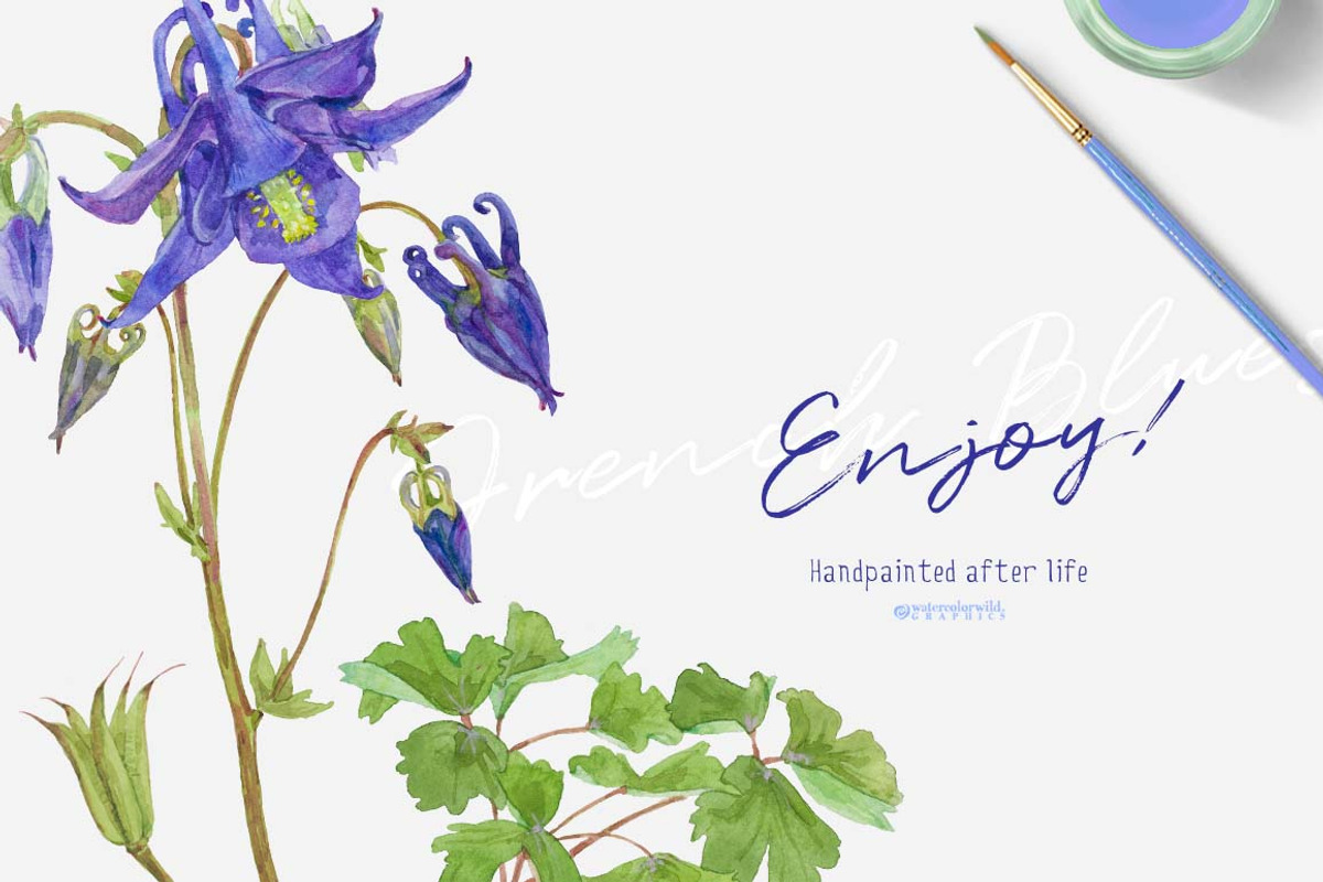 French Blues-Design Pack!, an Illustration by watercolorwild.graphics (Photo 11 of 11)