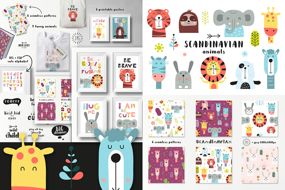 Big Kids Bundle Graphic & Patterns, an Animal Illustration by Nursery Art (Photo 2 of 15)