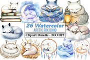 Cute Dreaming Arctic Fox Boho Clipar, an Illustration by DreamCafeArt (Thumbnail 1 of 4)
