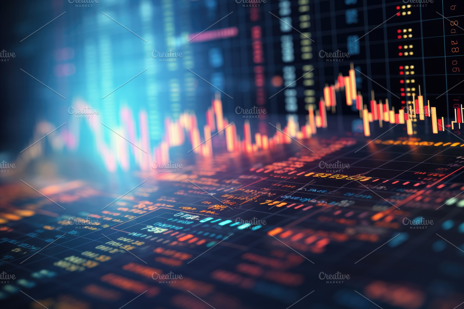 financial stock market graph on tech, a Photo by Iftikhar Alam