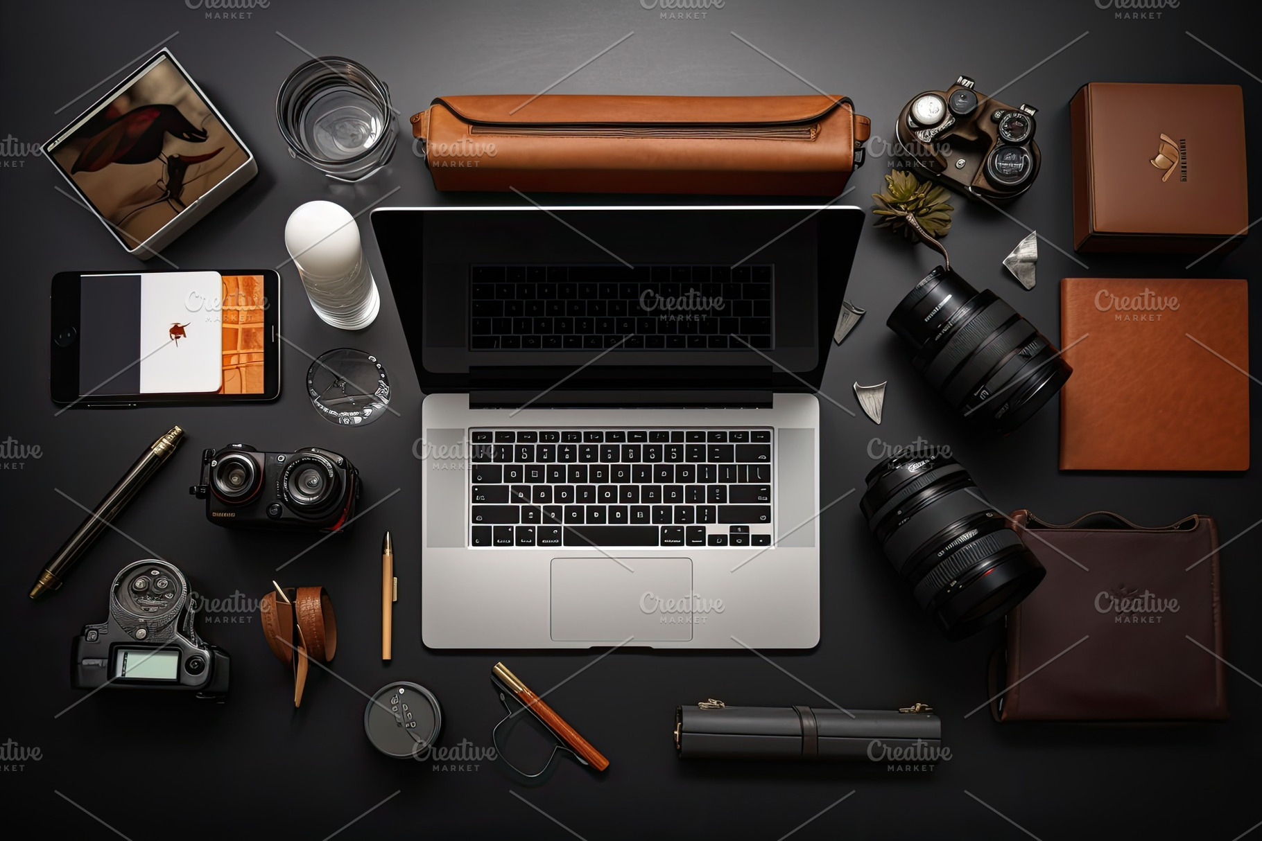 Top view of photographer workspace w, a Photo by Iftikhar Alam