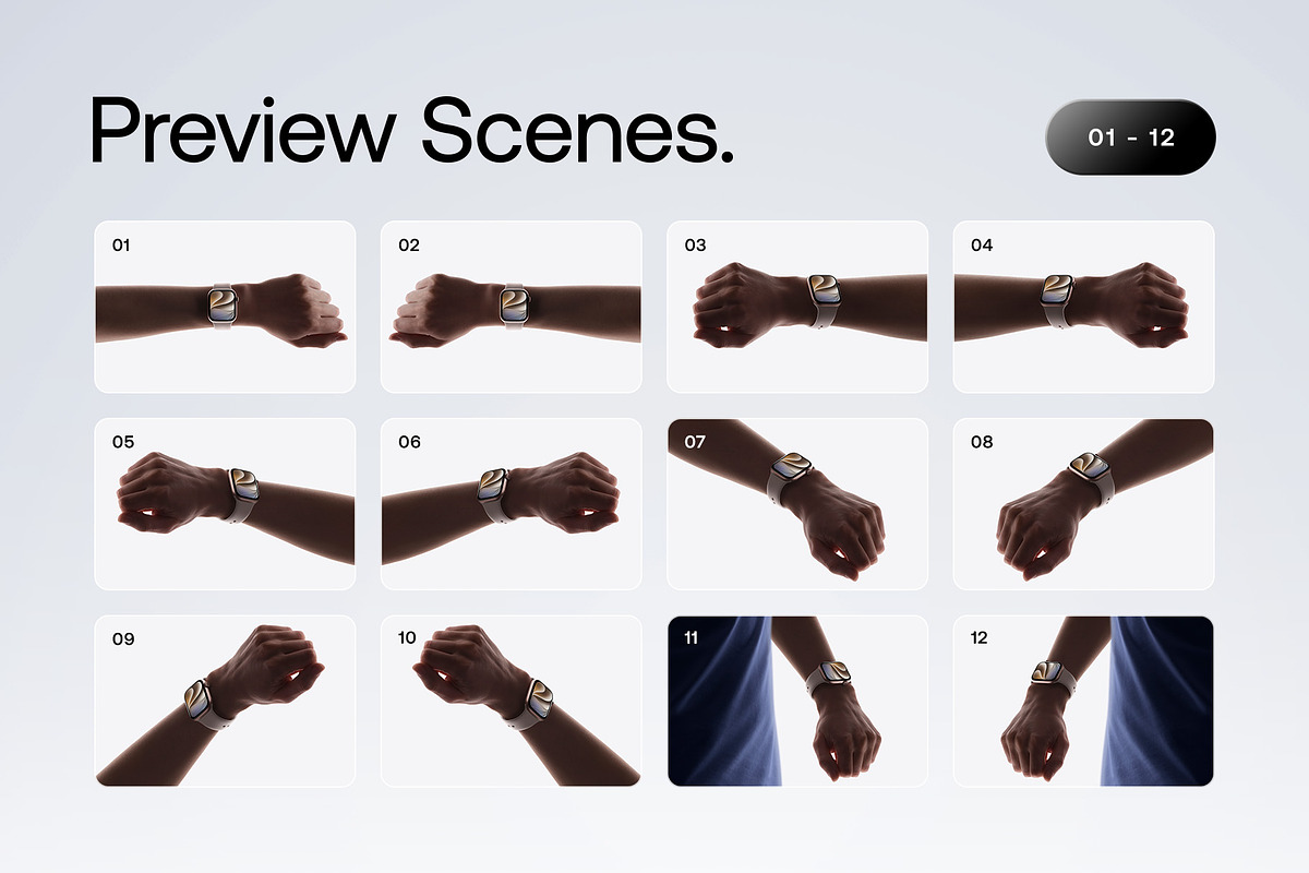 24 Watch Series 11 in Hand Mockups, a Wearable Device Mockup by Asylab (Photo 2 of 107)