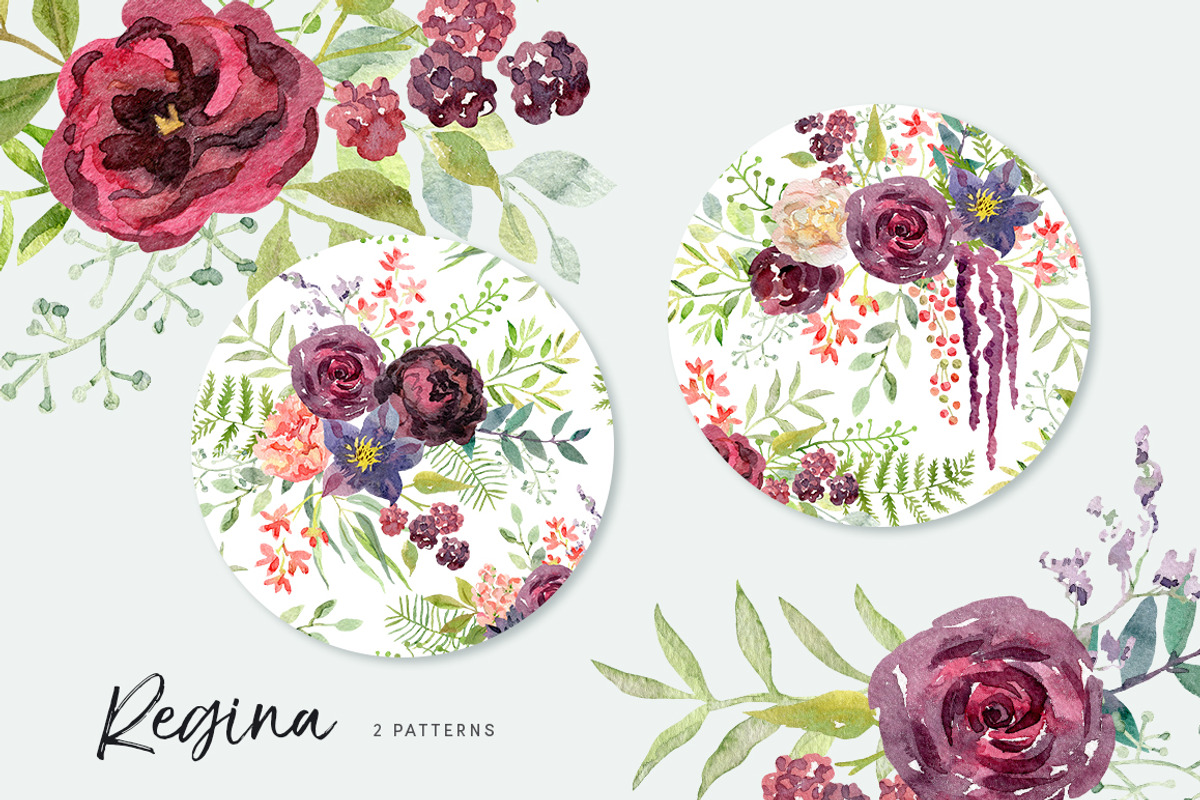 Regina watercolor floral collection, an Illustration by OJardin (Photo 4 of 5)