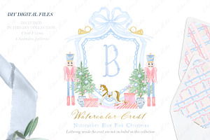 Nutcracker Blue Pink Christmas Crest