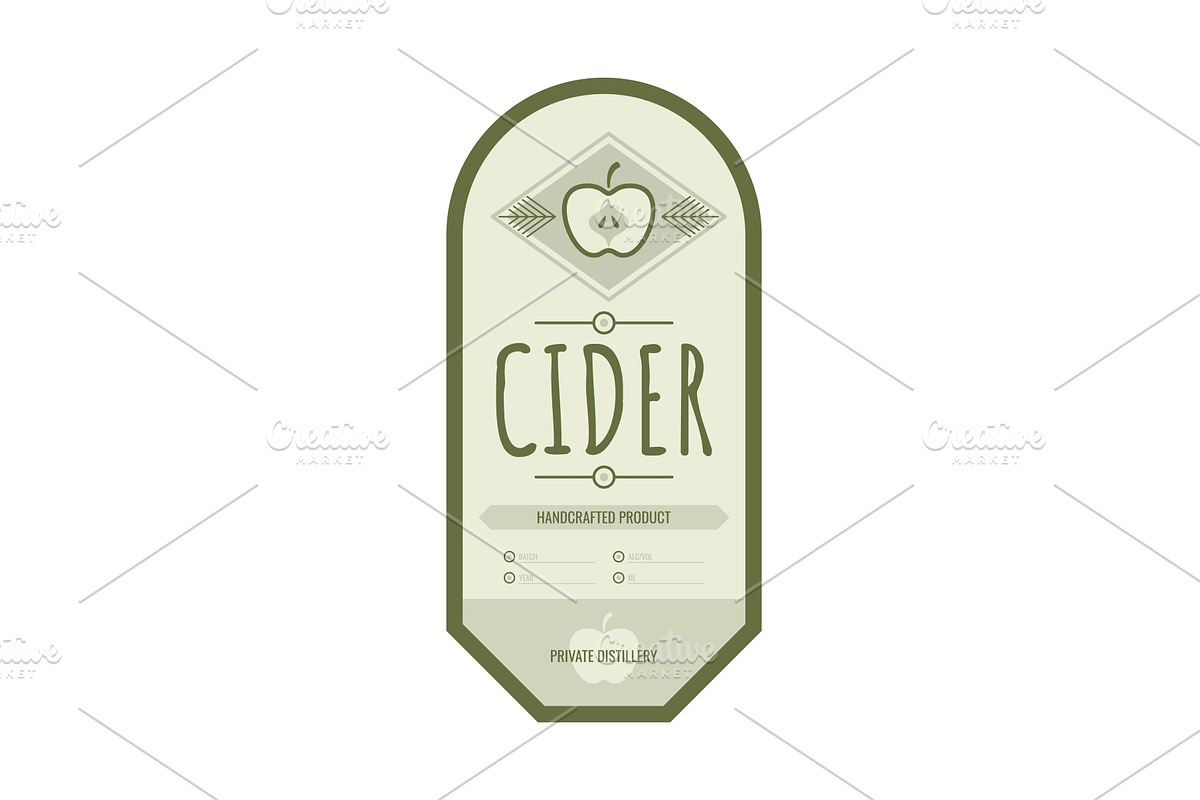 Cider vintage bottle label, a Food Illustration by Things for designers