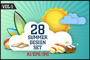 Summer Design Set, an Object Illustration by Allies Interactive (Thumbnail 1 of 6)