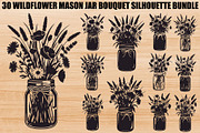 Wildflower Mason Jar SVG Bundle, an Illustration by Designs_River (Thumbnail 1 of 31)