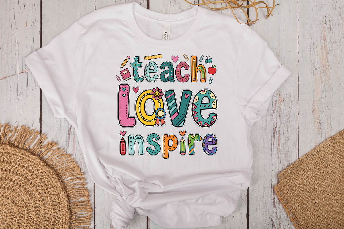 Teach Love Inspire Teacher PNG, a Seasonal Illustration by DreamPrint404 (Photo 4 of 6)