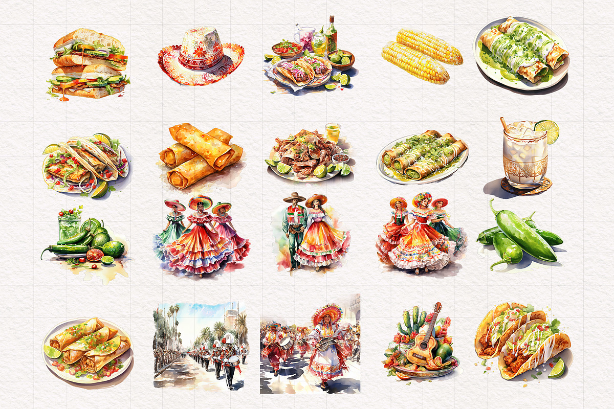 Cinco de Mayo Clipart, a Seasonal Illustration by PaintPixelCo (Photo 9 of 12)