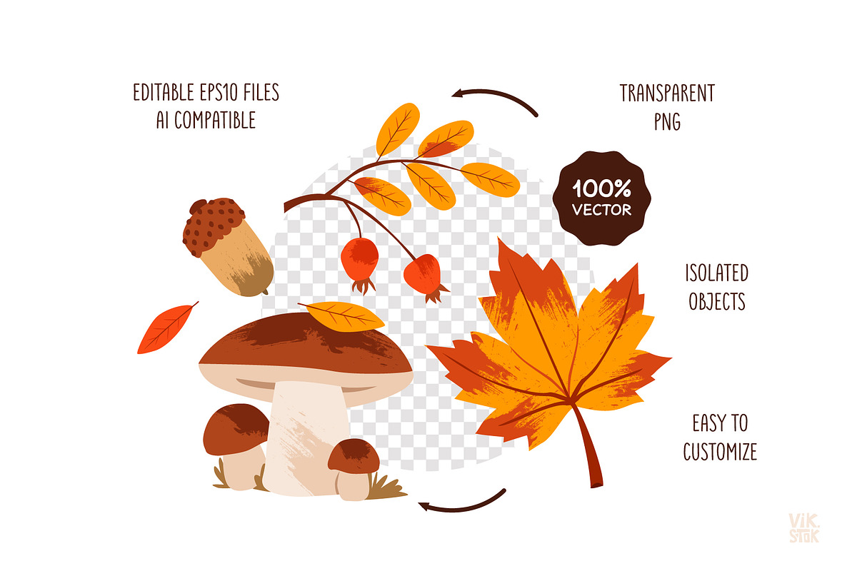 Autumn Forest Clipart Bundle, a Seasonal Illustration by vik.stock (Photo 4 of 5)