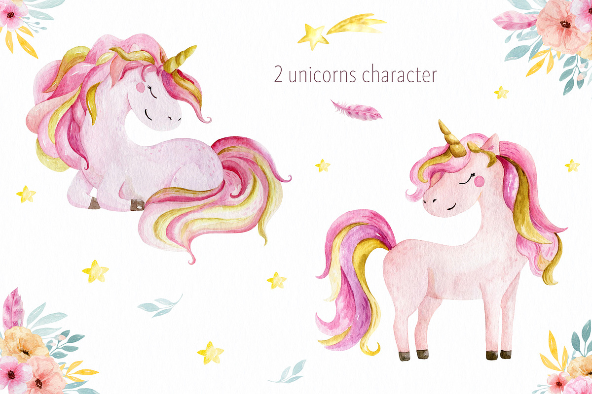 Watercolor Unicorn collection., a Graphic by Irene_Boiko_ART (Photo 2 of 11)