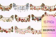 Ornamental Christmas Clothesline, a Seasonal Illustration by Ink Gallery (Thumbnail 4 of 8)
