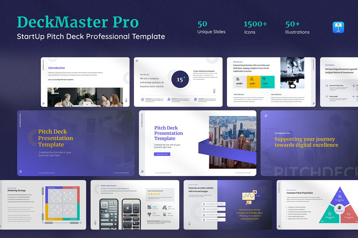 DeckMasterPro Keynote Pitchdeck, a Presentation Template by UX Dummy (Photo 1 of 4)