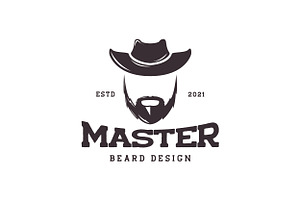 Face Man Cool Beard And Hat Logo