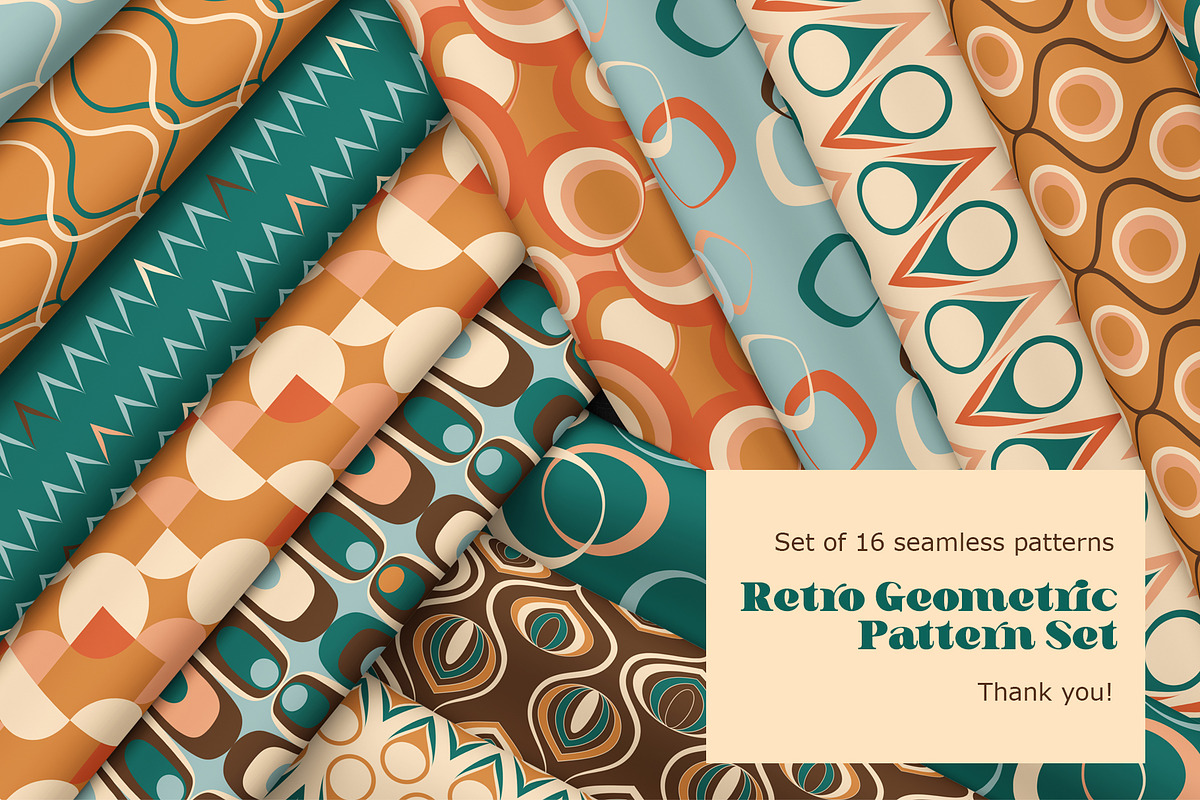 Retro Geometric Seamless Pattern Set, a Pattern Graphic by Svetlana Lerie (Photo 8 of 8)