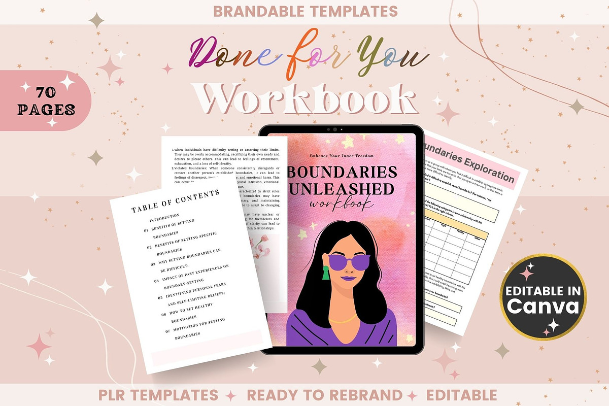 Boundaries Unleashed Workbook, a Templates & Theme by bellaROSEworkshop (Photo 1 of 10)