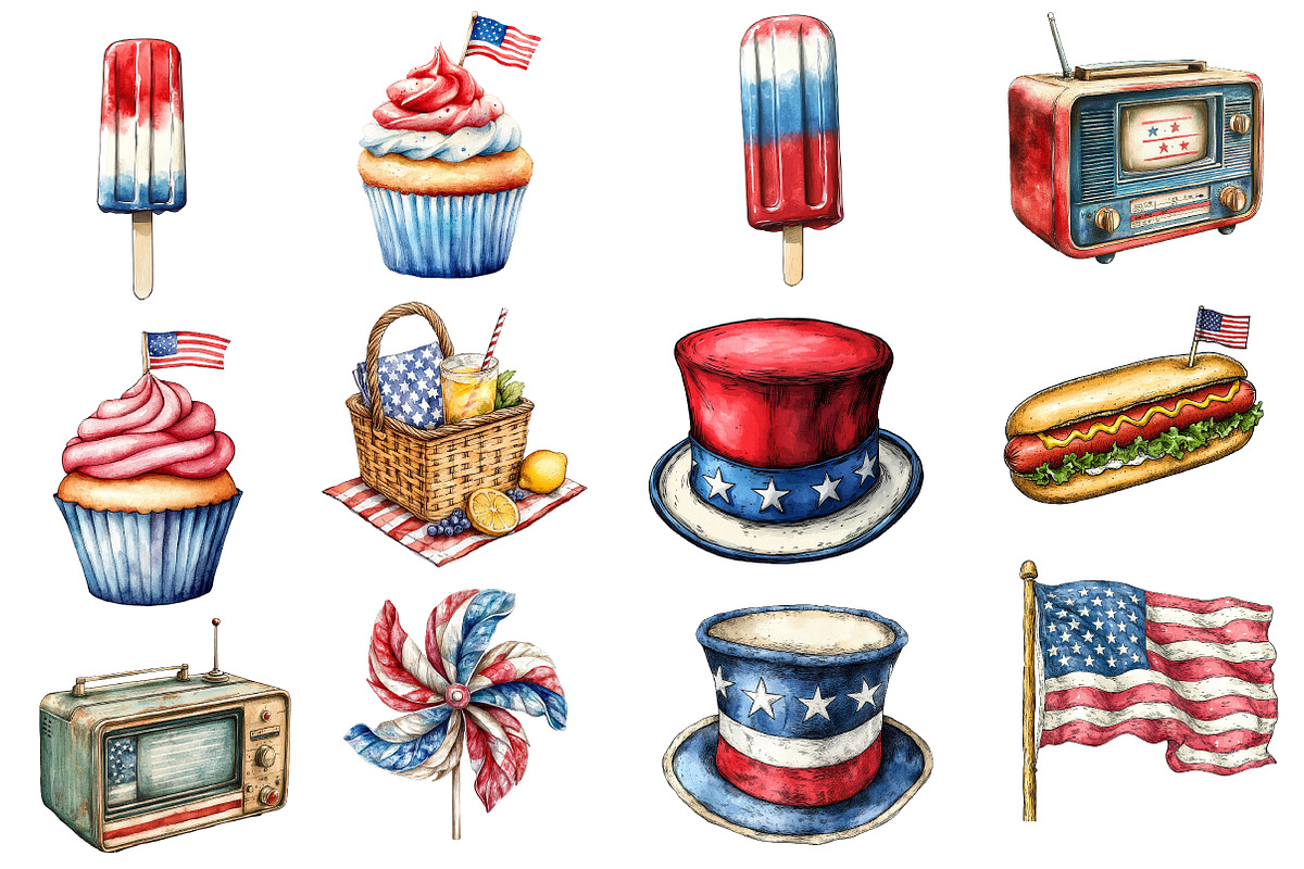 Vintage 4th of July Independence Day, an Illustration by Designworld (Photo 2 of 5)