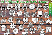 St. Patrick Black & White Clipart, a Seasonal Illustration by V Design Creator (Thumbnail 1 of 8)