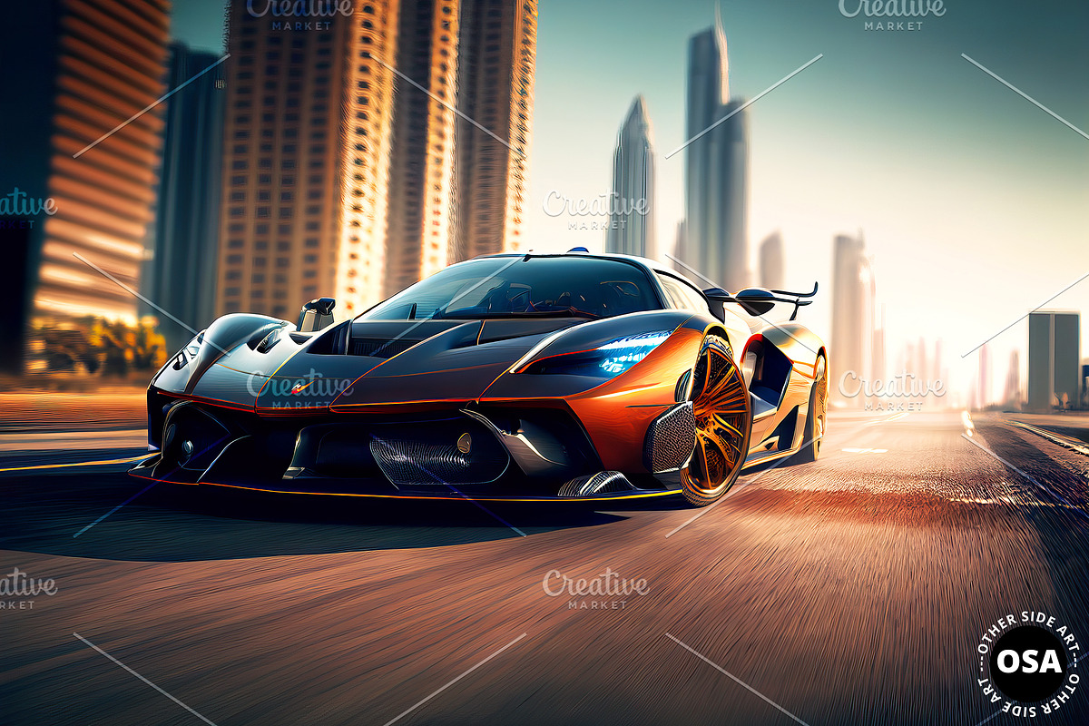 Supercar in the City Illustration, a Wallpaper Graphic by Other Side Art (Photo 5 of 8)