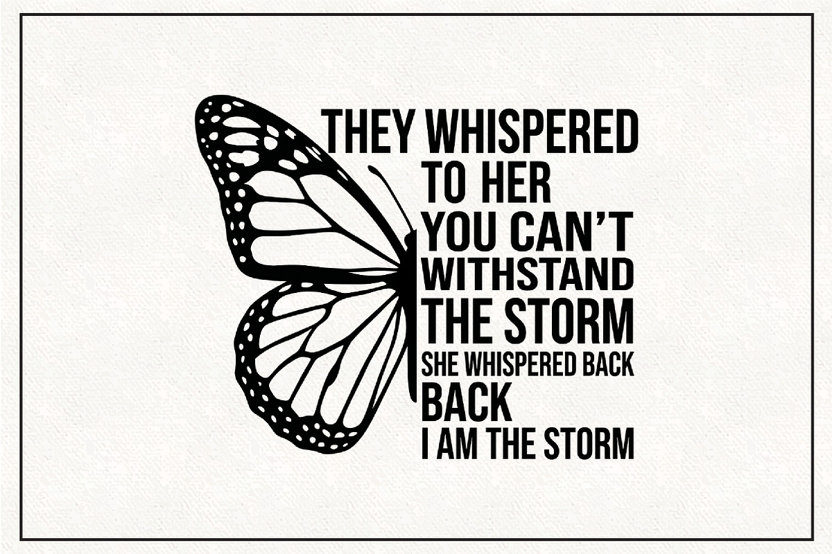Butterfly Inspirational Quote PNG, an Object Graphic by CraftArtStudio (Photo 1 of 4)