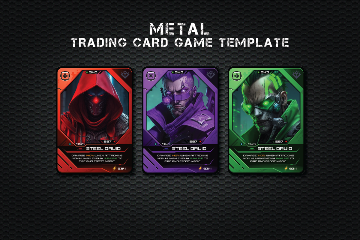 Metal Trading Card Game Template, a Decorative Illustration by Heavtryq Design (Photo 4 of 5)