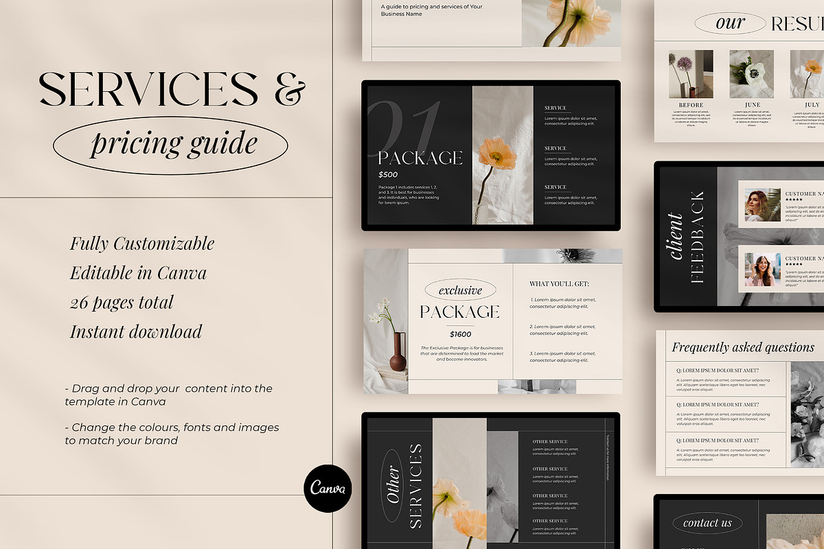HUDSON Services and pricing guide, a Marketing Template by Amaré Creative (Photo 2 of 10)