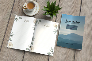 7 X 10 Book Cover And Pages Mockup