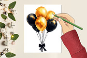 Luxury Black Kids Birthday Clipart, an Illustration by RobertsArt (Thumbnail 6 of 7)