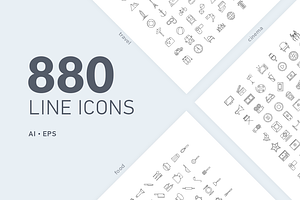 880 vector line icons