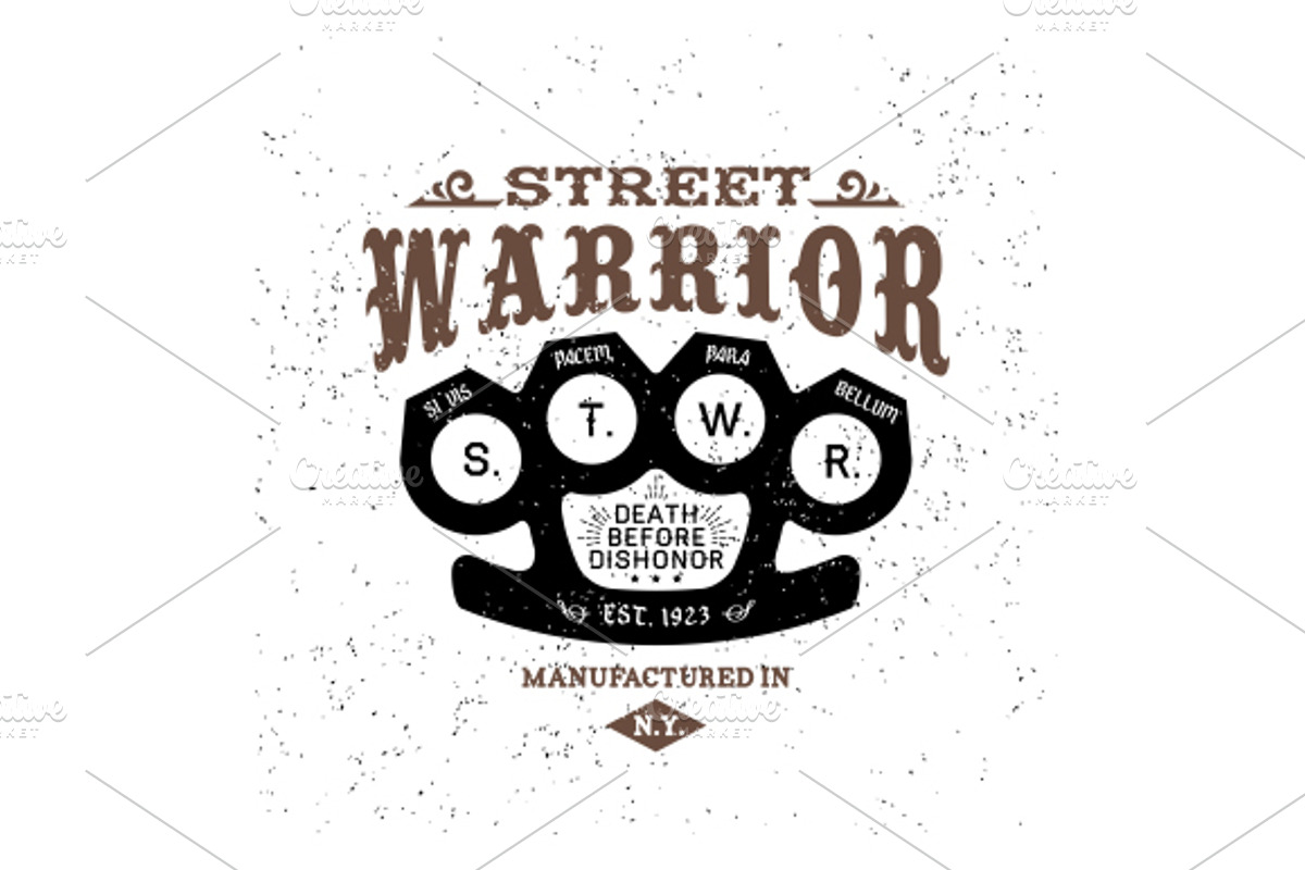 Vintage Label Street Warrior, an Illustration by Ezepov (Photo 2 of 2)