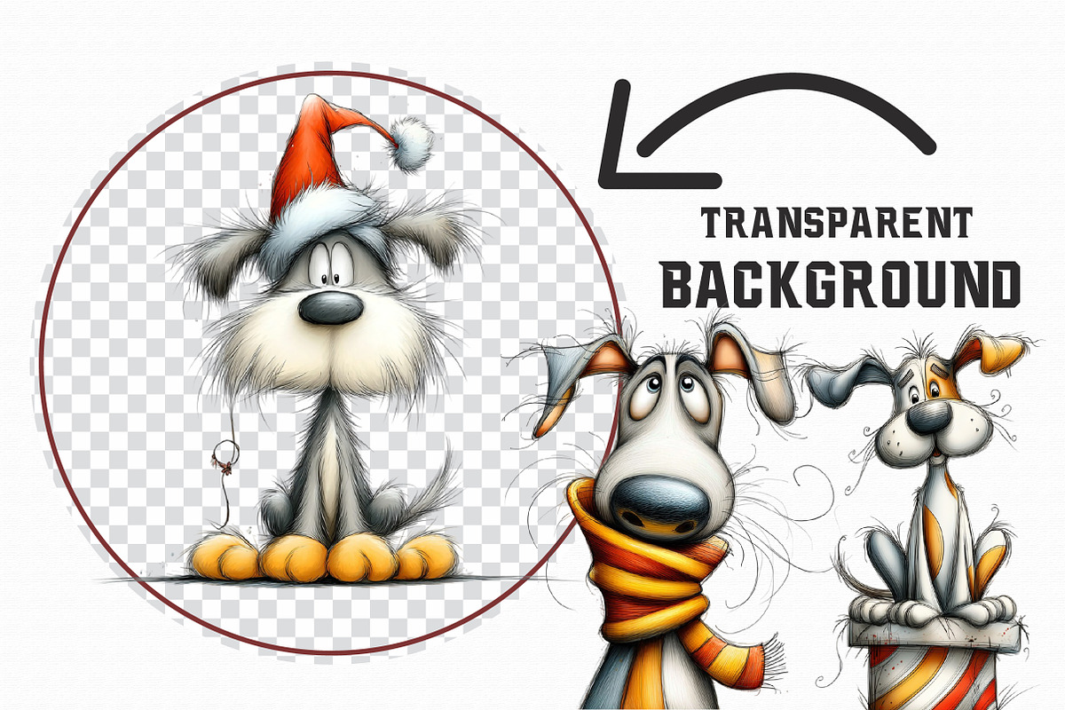 Funny Christmas Dog Clipart, an Illustration by Libby Wishes (Photo 2 of 7)
