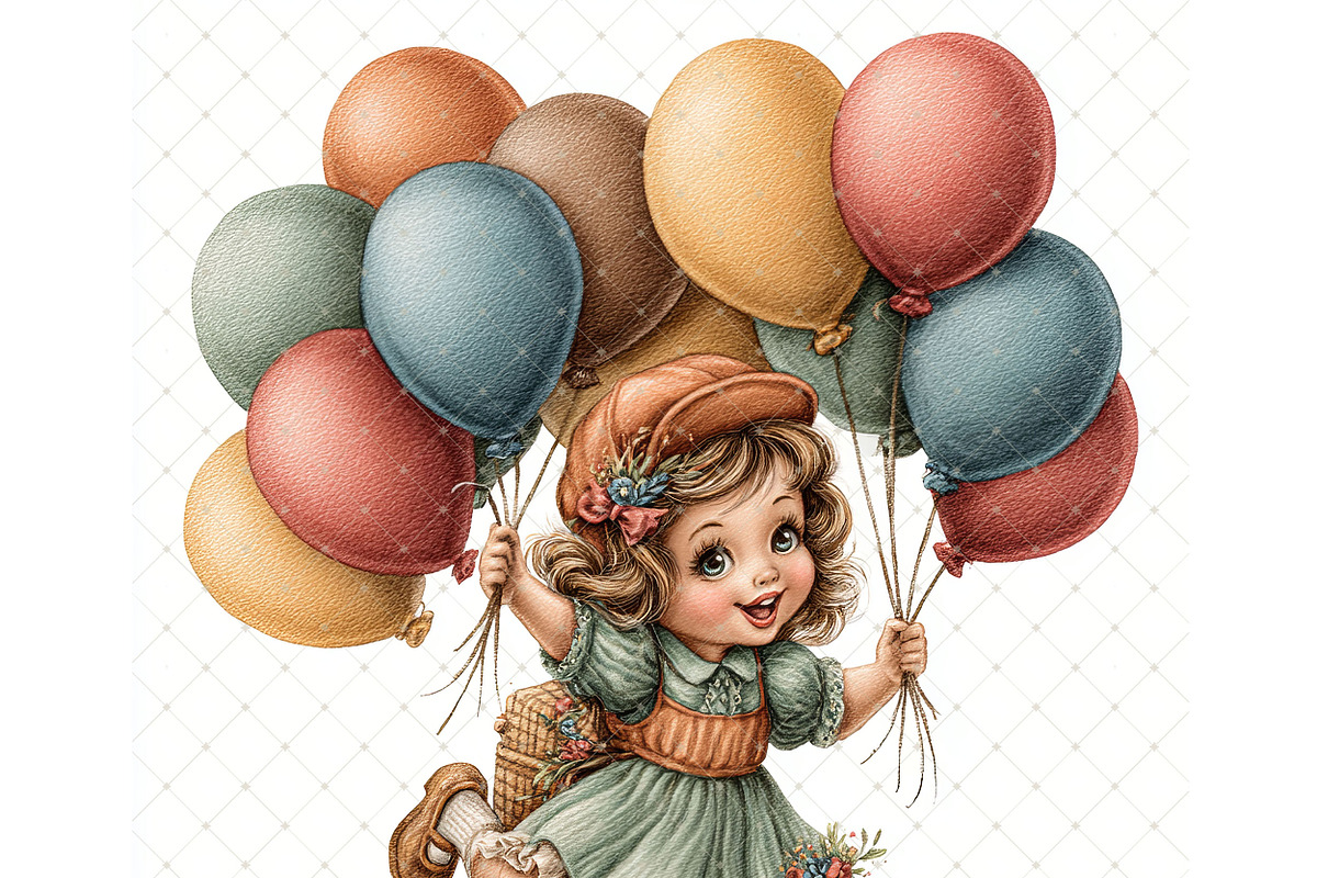 Balloon girl Clipart JPG, a Person Illustration by Memories By Lea (Photo 18 of 18)