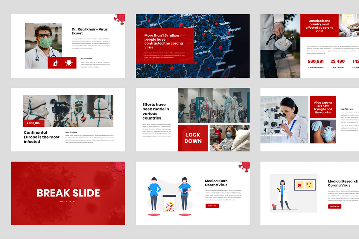Corona - Virus PowerPoint, a Presentation Template by Biwarastudio (Photo 3 of 5)