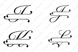 Split Monogram SVGs, PNGs