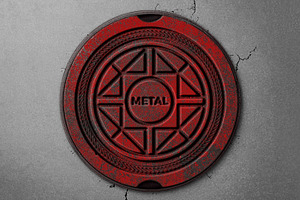 Engraved Manhole Cover Logo Mockup