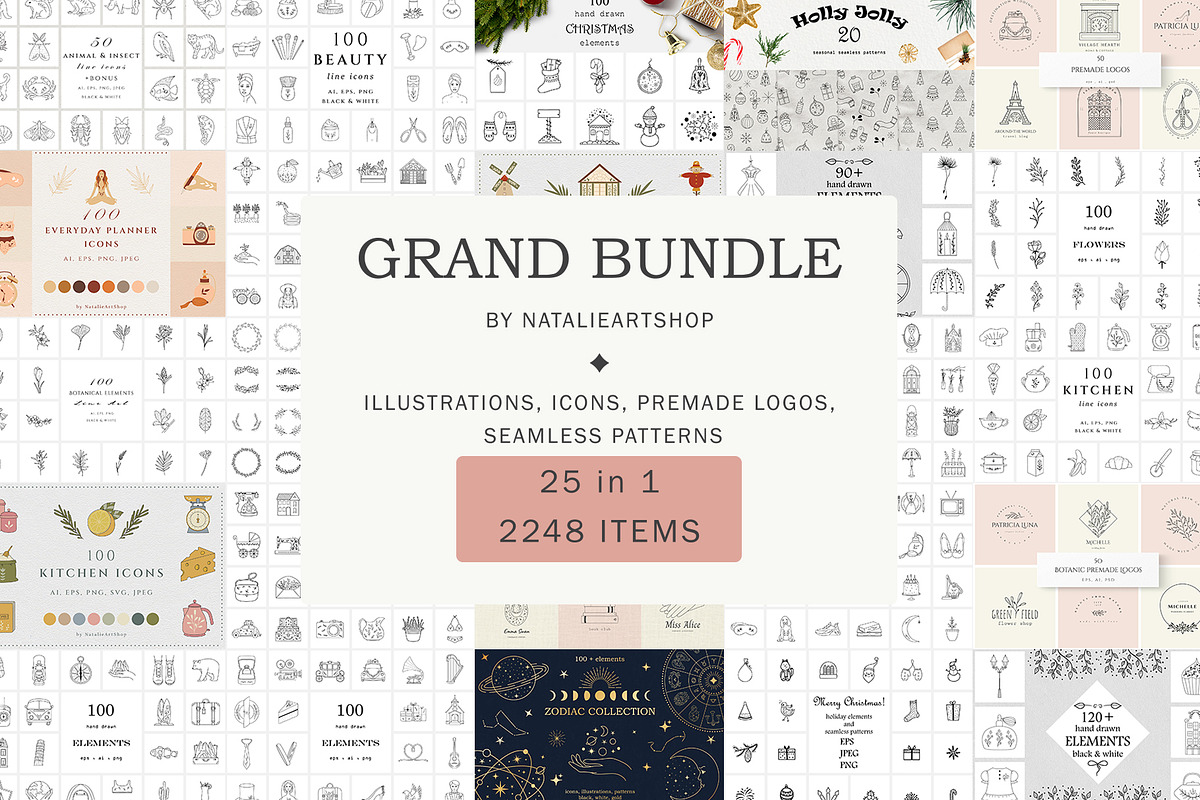 2248 in 1 - GRAPHICS BUNDLE, an Object Graphic by NatalieArtShop (Photo 1 of 27)