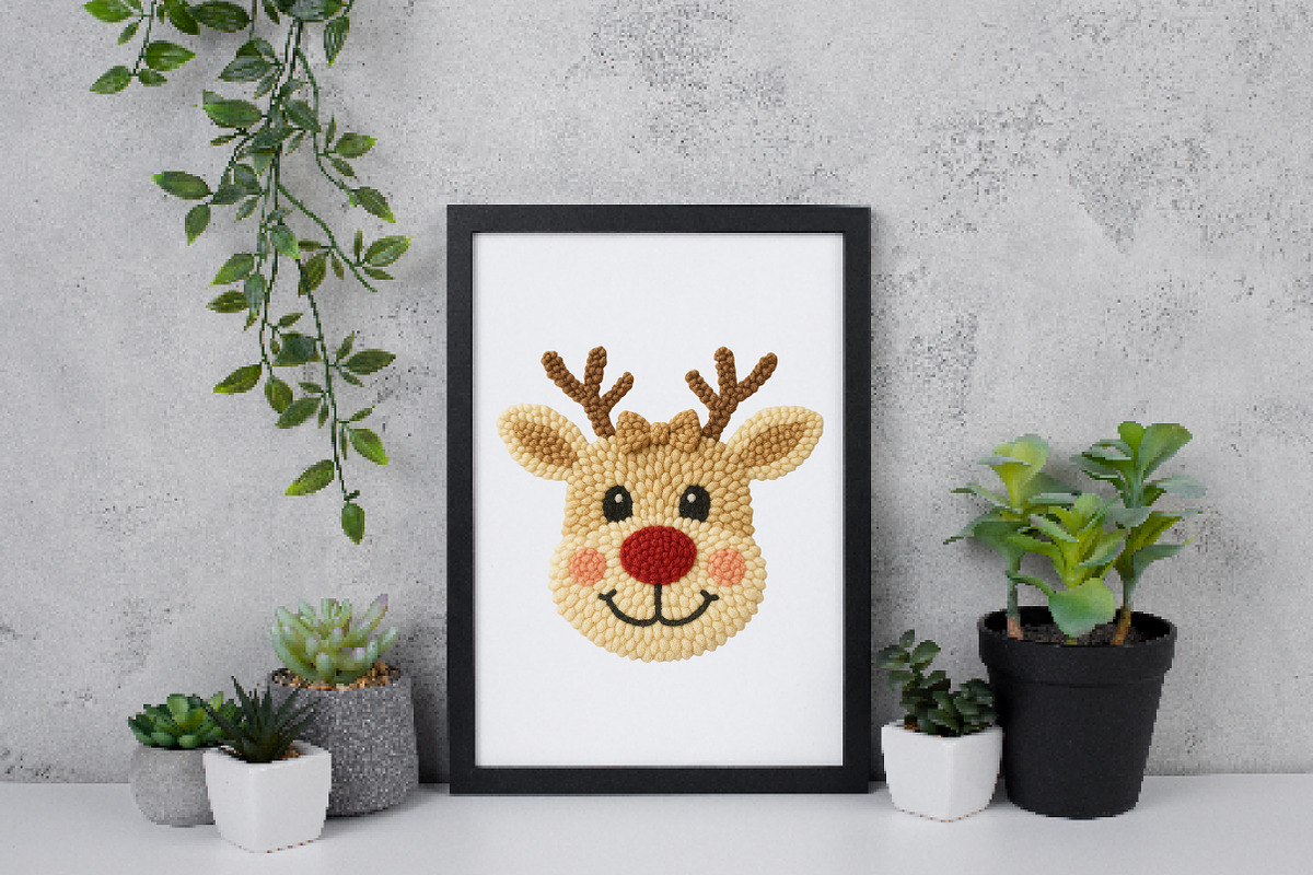 Patchwork Yarn Crochet Reindeer Bow, an Illustration by Daily.Designs (Photo 5 of 5)