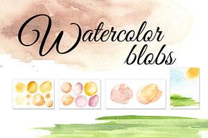 Watercolor blobs, a Texture Illustration by Daria Ustiugova