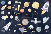 ASTRONAUT clipart. Watercolor animal, an Illustration by OlliArtDesign (Thumbnail 4 of 8)