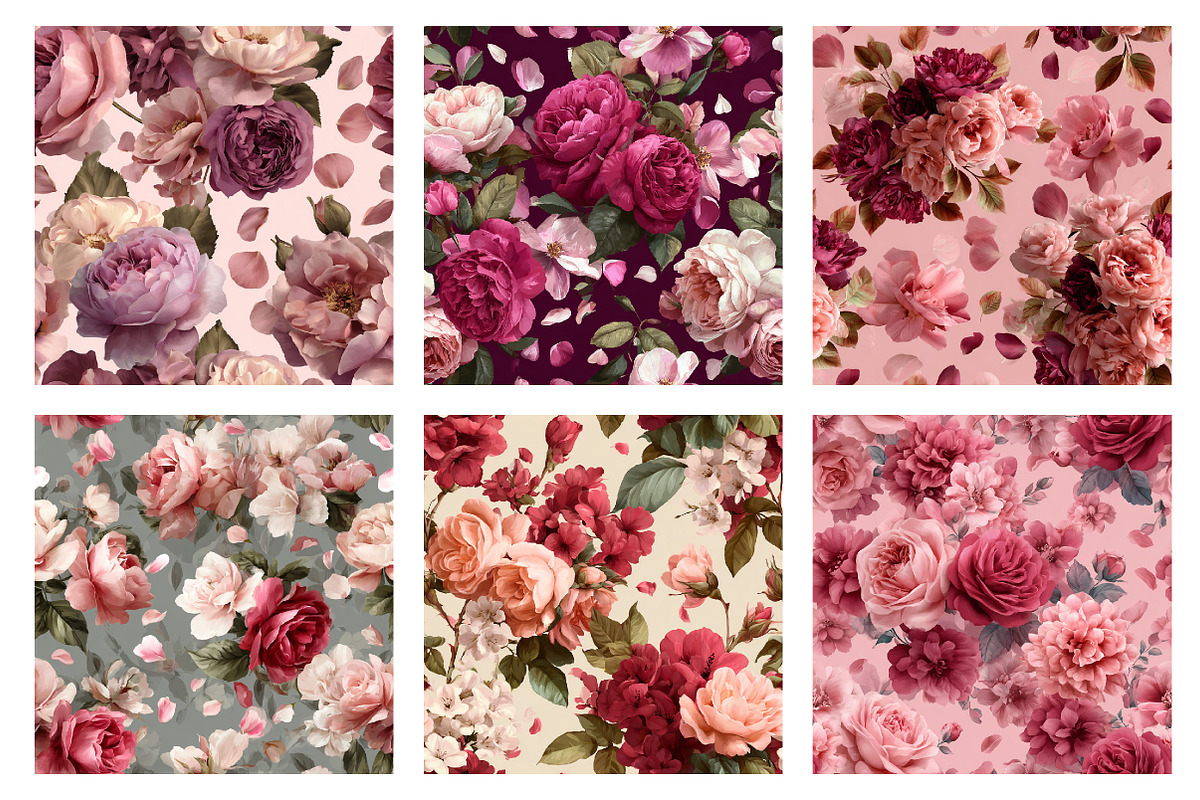 Rose Flowers Background, a Texture Illustration by Dream Creation (Photo 2 of 4)