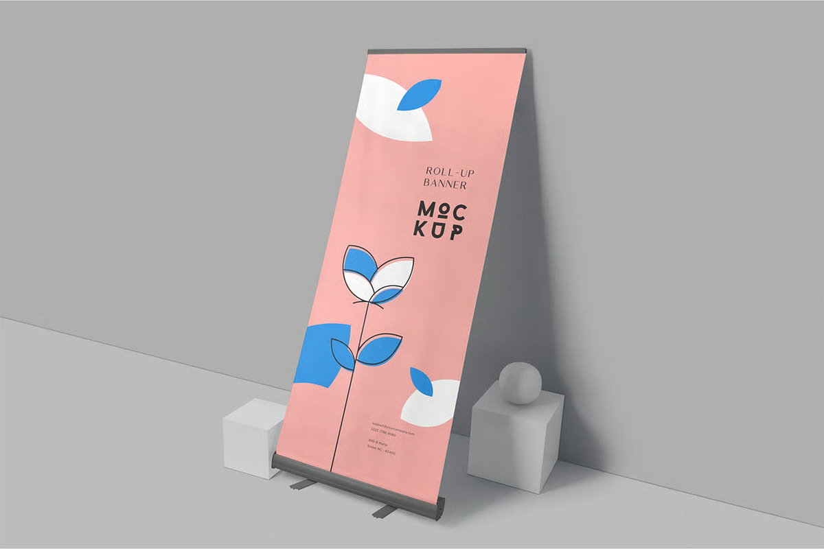 Roll-Up Banner Mockup, an Advertising Mockup by megostudi0 (Photo 5 of 6)