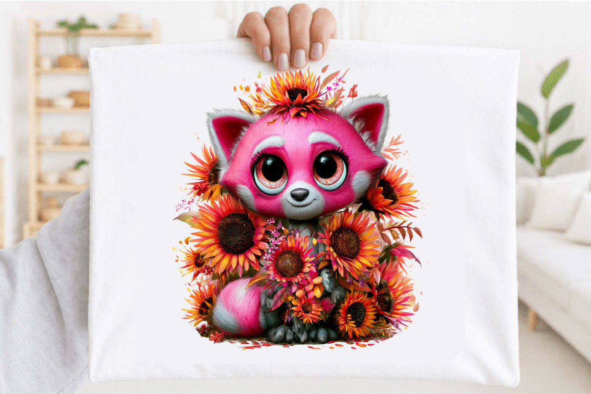 Watercolor Sunflower Animal Clipart, an Animal Illustration by SVGArt (Photo 2 of 5)