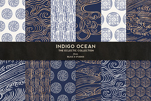 Indigo Ocean Of Gold Japanese Waves