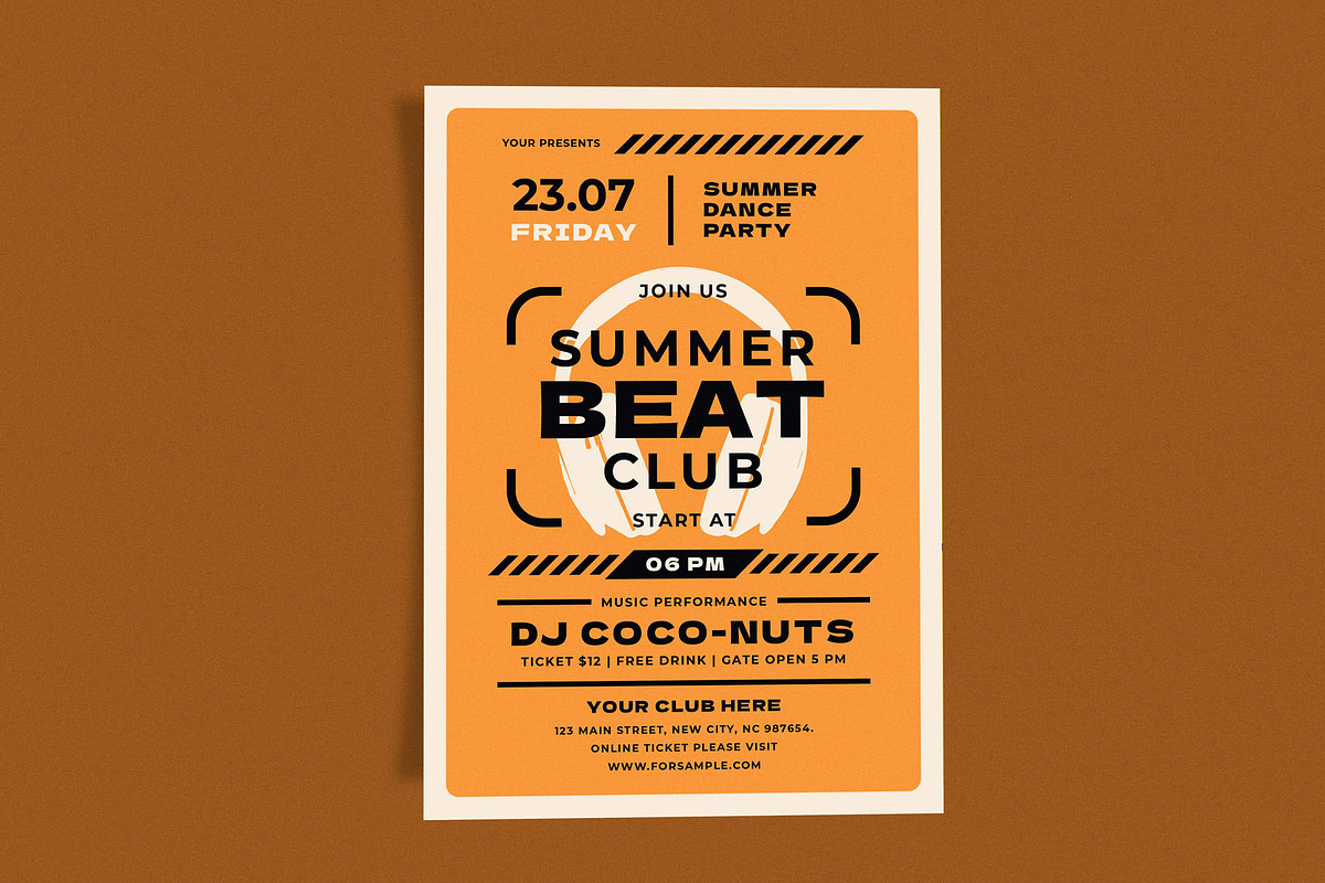 Summer Beat Club, a Print Template by Me55enjah Design (Photo 2 of 4)