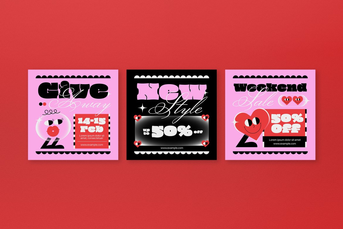 Black Pink Valentine Sale Banner, an UI Kit Template by graphicook (Photo 6 of 8)